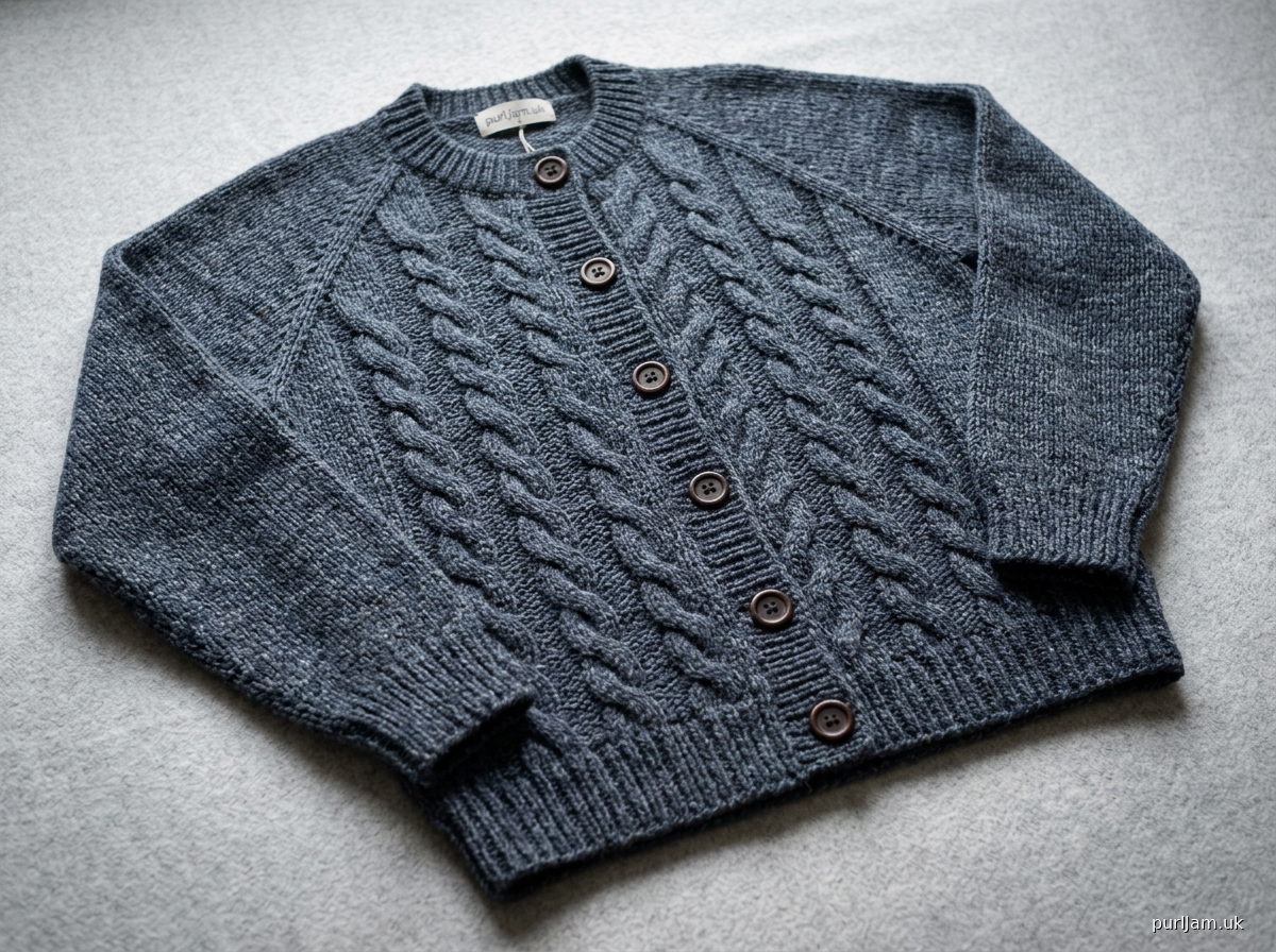 Heathered Cables Crewneck Cardigan