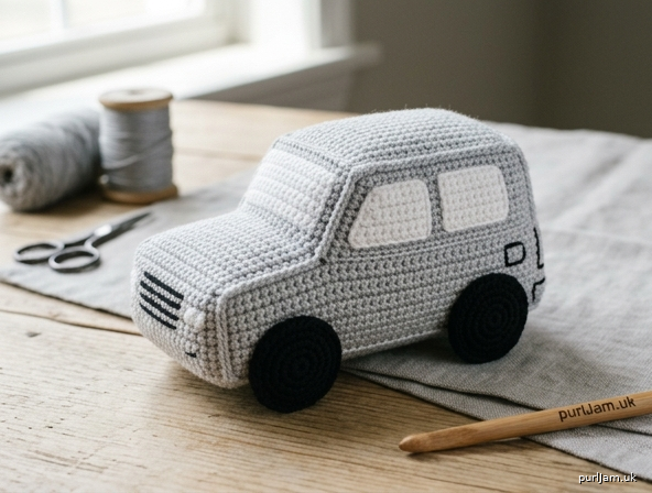 Silver Suv Plush 2002 Highlander Crochet Toy