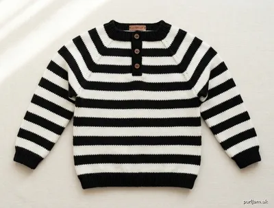 Stitch chart guide image for Black & White Striped Baby Raglan Pullover