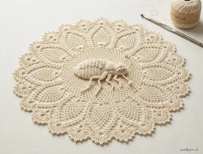 Stitch chart guide image for Lace Flea Doily