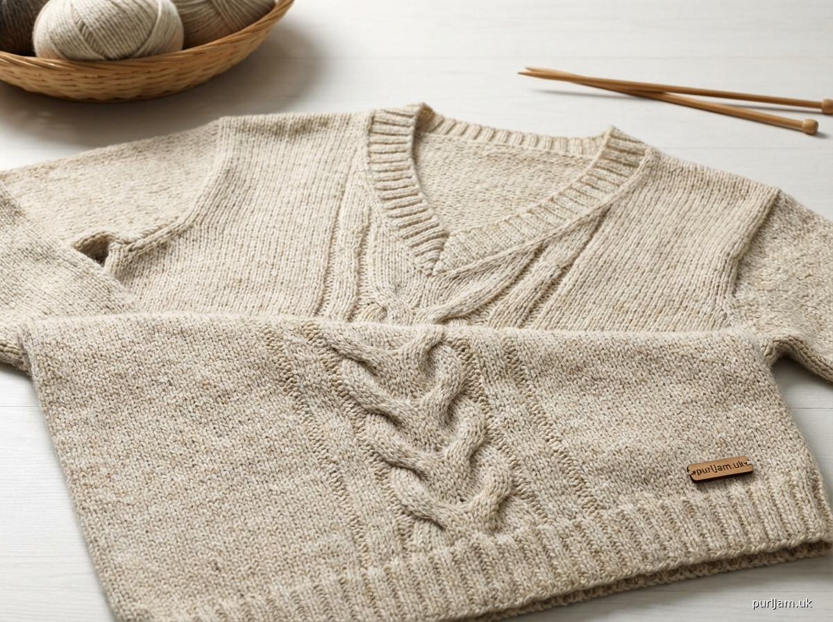 V Neck Cable Pullover
