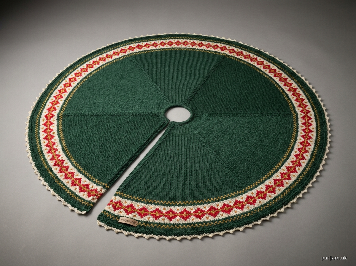 Festive Pine Machine Knitted Christmas Tree Skirt