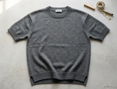 Stitch chart guide image for Classic Crew-Neck Men's T-Shirt — Drop-Shoulder Machine Pullover (Fingering Weight)