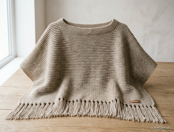 Easy Garter Stitch Poncho