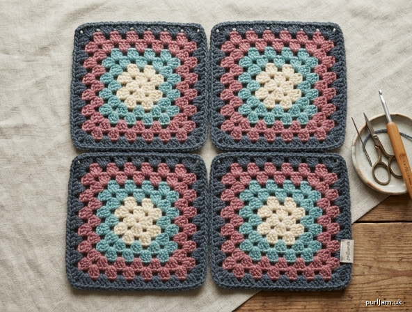Classic Four Square Granny Afghan