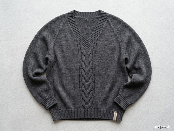The Boardroom Cable V Neck Pullover