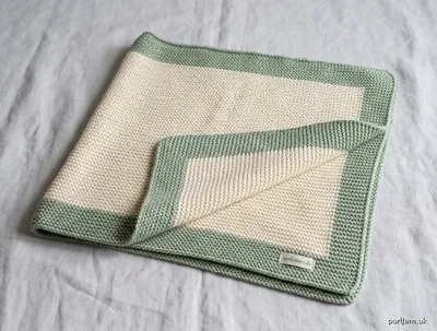 Stitch chart guide image for Bamboo Garter Baby Blanket with Color Border