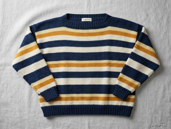 Striped Drop Shoulder Boatneck Pullover