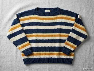 Stitch chart guide image for Striped Drop-Shoulder Boatneck Pullover