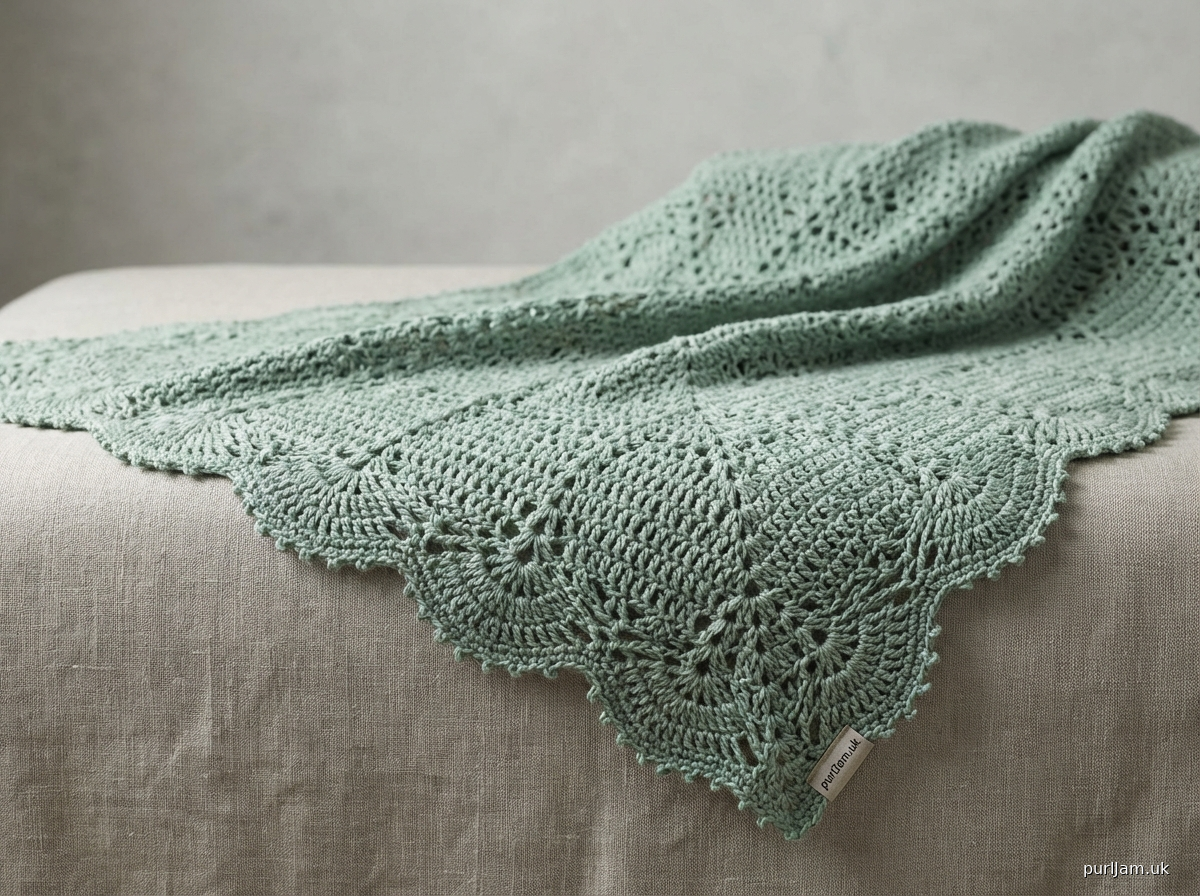 Cascading Ferns Lace Afghan