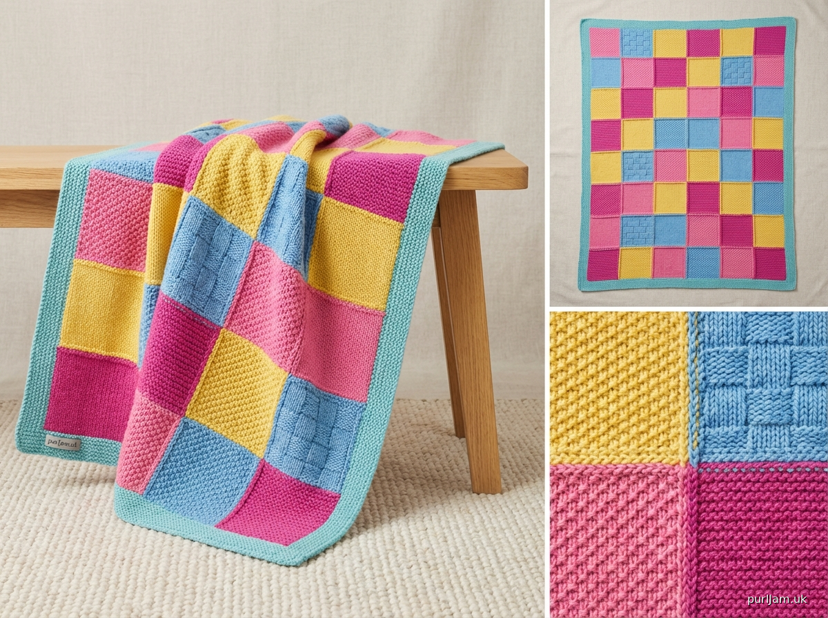 Bright Modular Textured Blanket