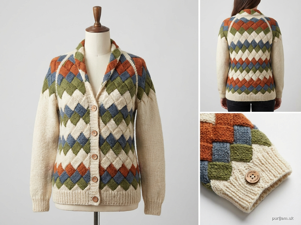 Entrelac Raglan Cardigan