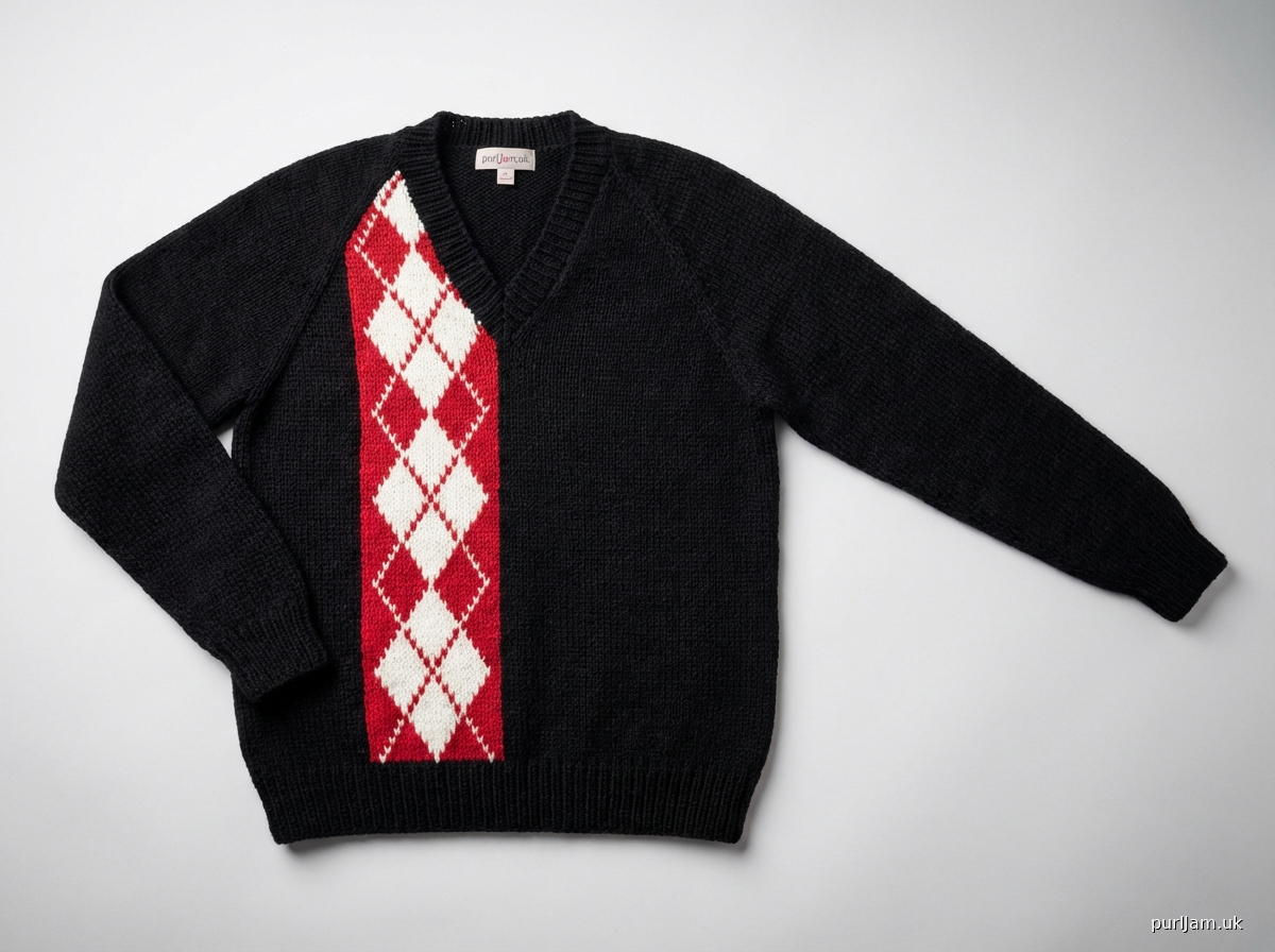 Vertical Argyle Raglan Sweater