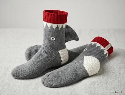 Stitch chart guide image for Shark Bite Socks