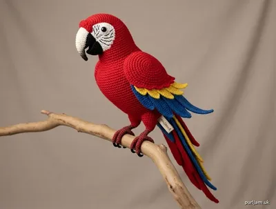 Stitch chart guide image for Realistic Scarlet Macaw Amigurumi