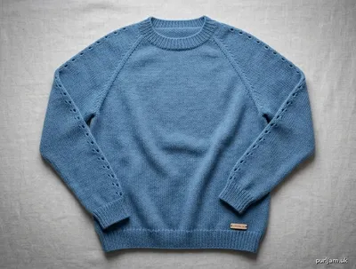 Stitch chart guide image for Simple Raglan Pullover with Sleeve Eyelets