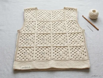Stitch chart guide image for Granny Square Shirt Tank