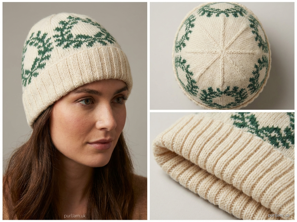 Pine Wreath Fair Isle Beanie