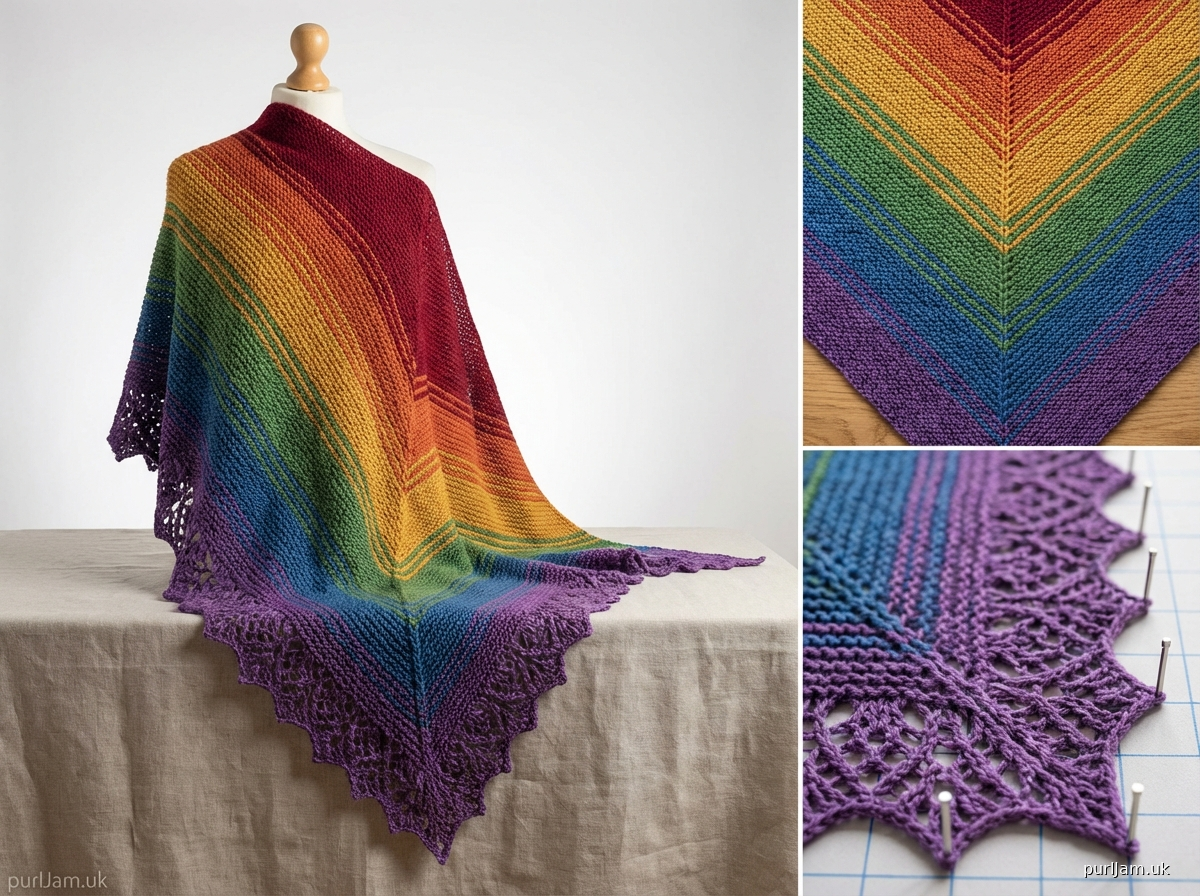 Rainbow Horizon Shawl
