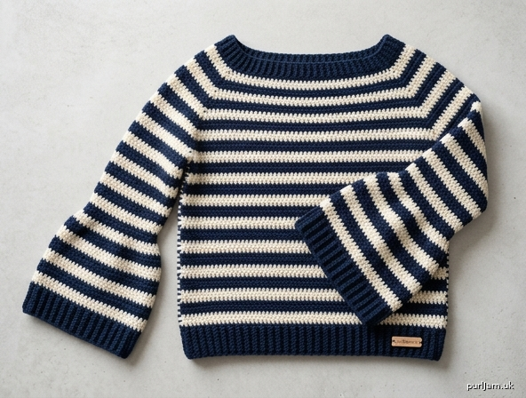 Striped Bell Sleeve Boat Neck Pullover