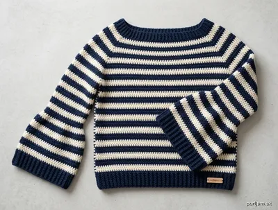 Stitch chart guide image for Striped Bell-Sleeve Boat Neck Pullover