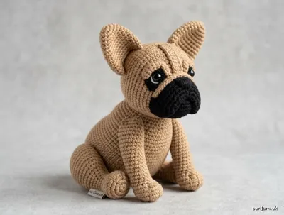 Stitch chart guide image for Sitting French Bulldog Amigurumi
