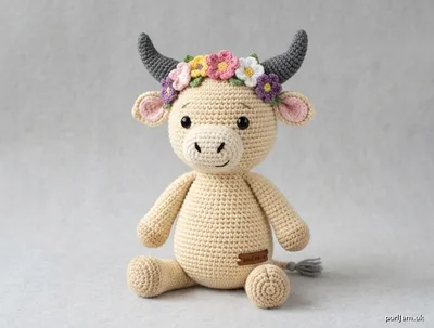 Stitch chart guide image for Little Bull with Flower Crown