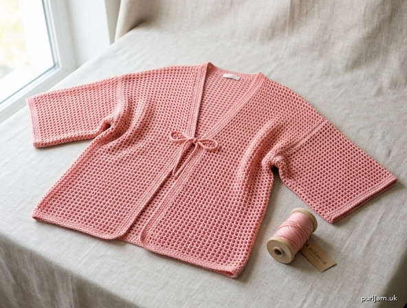 Pink Mesh Summer Cardigan