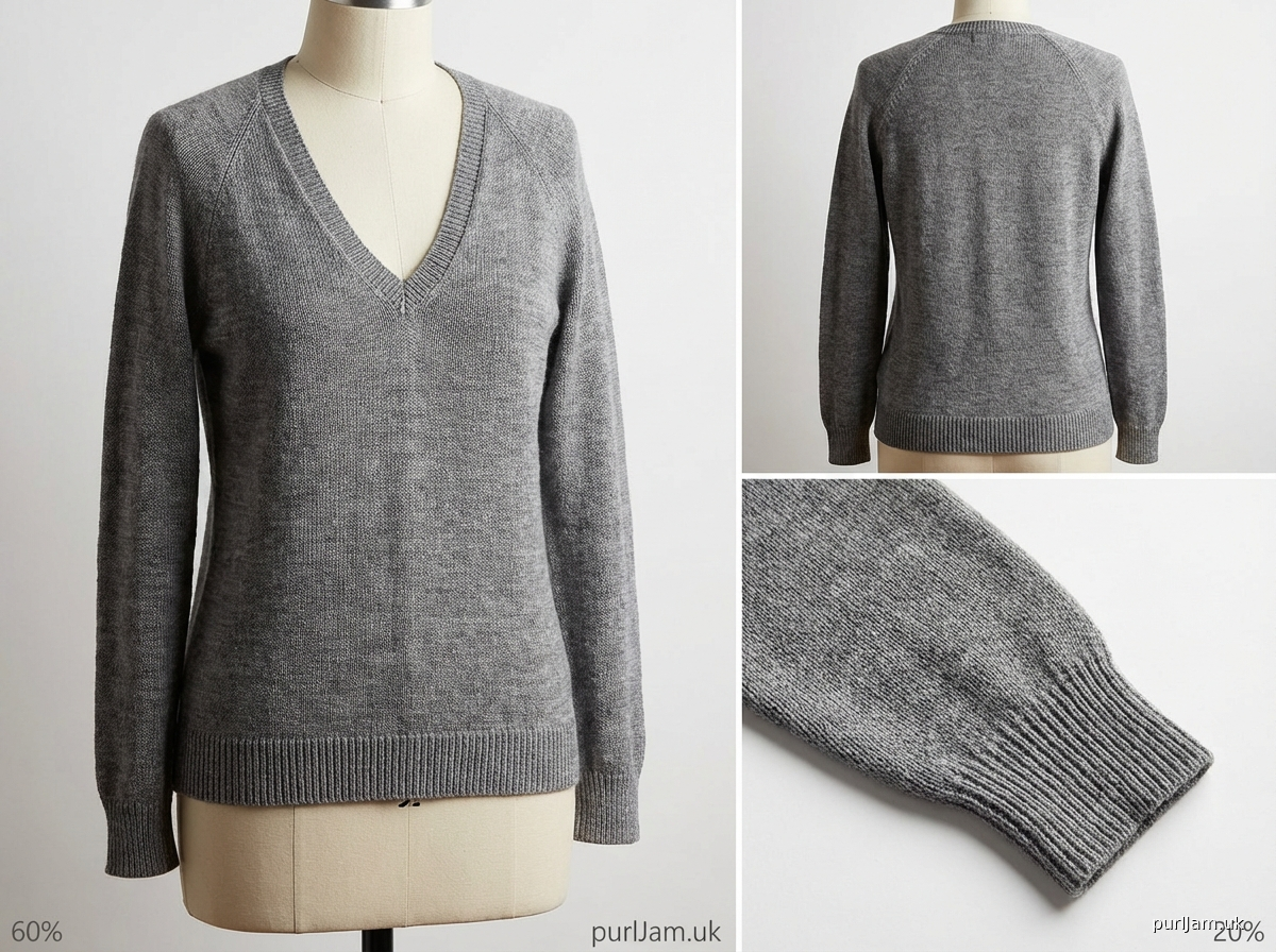 Classic Deep V Neck Raglan Sweater