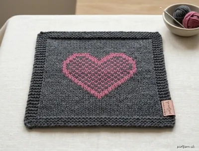 Stitch chart guide image for Beginner Heart Motif Panel
