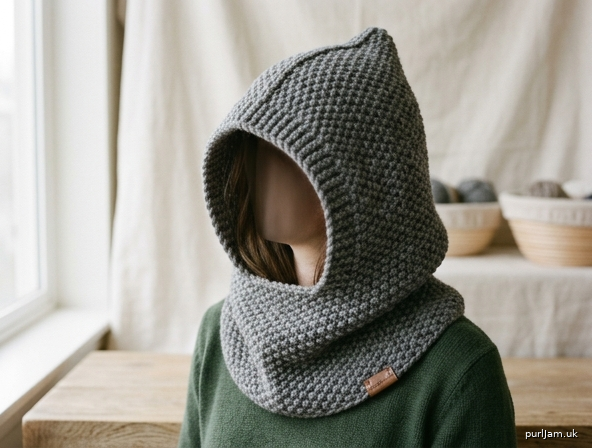 Cozy Seed Stitch Hooded Cowl