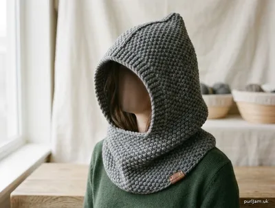 Stitch chart guide image for Cozy Seed Stitch Hooded Cowl