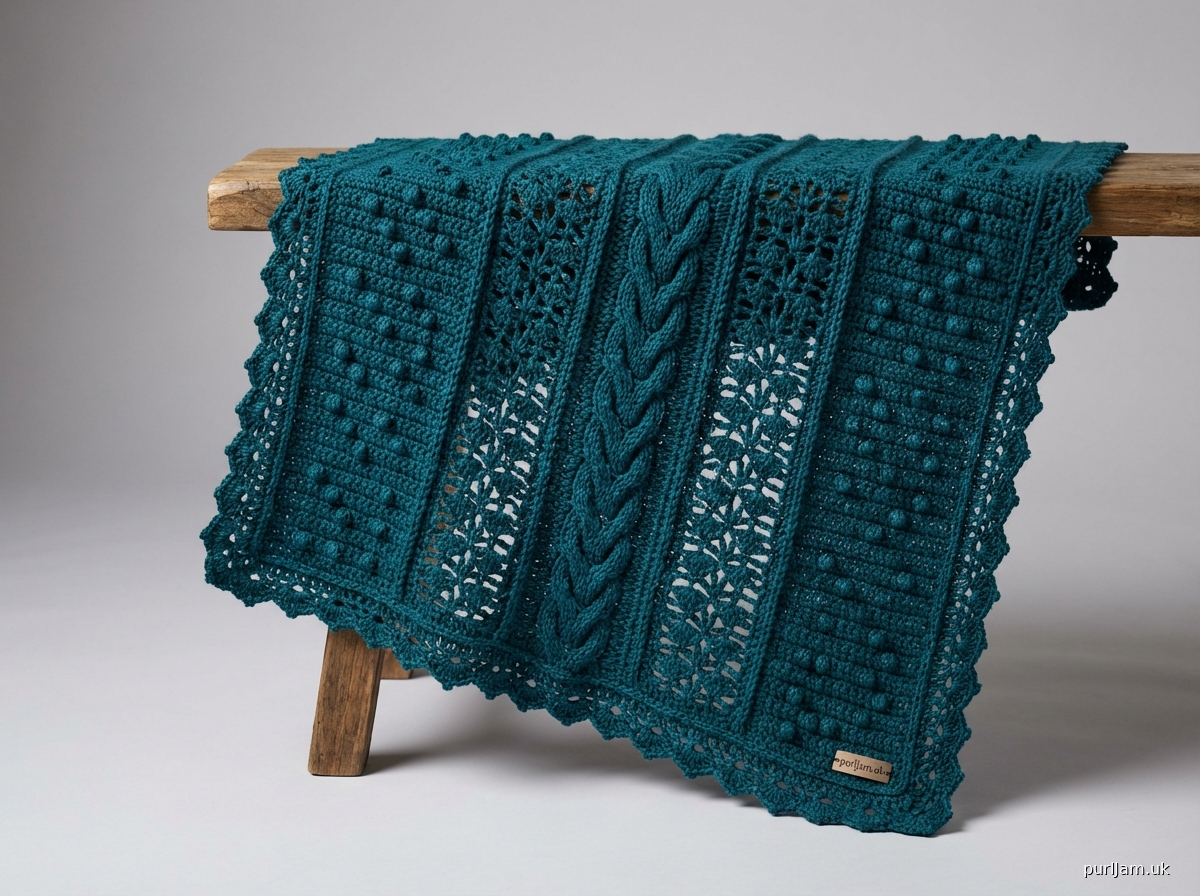 Midnight Garden Panel Afghan