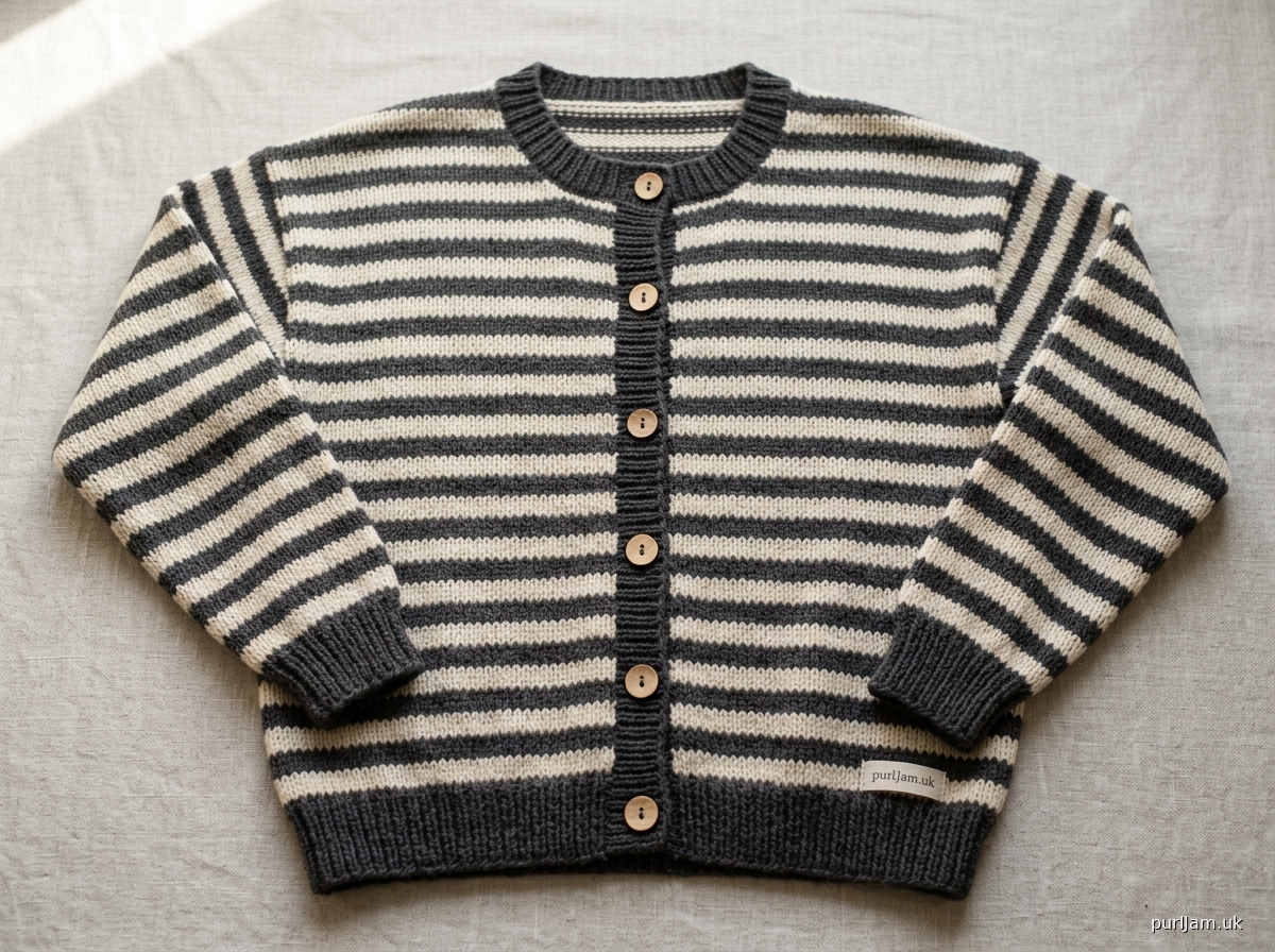 Striped Slouchy Crew Neck Cardigan
