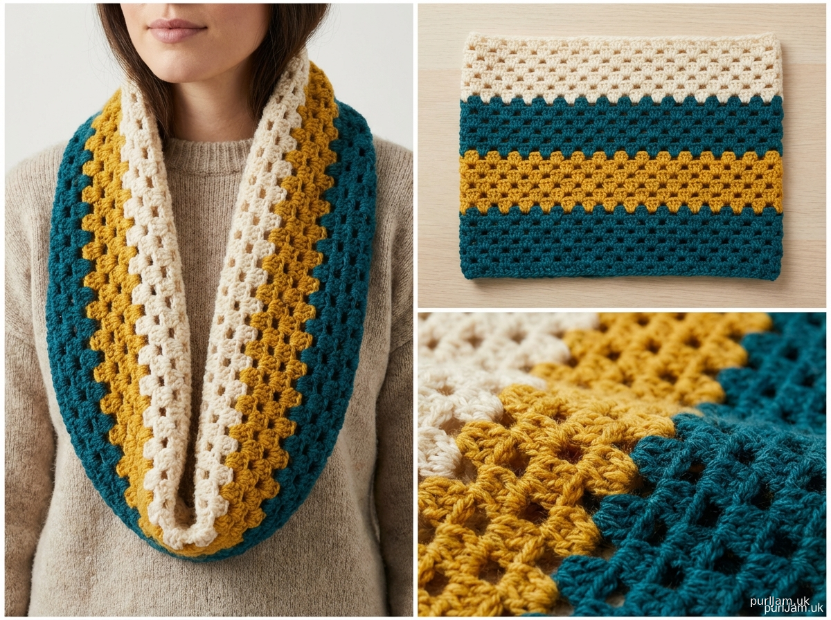 Three Colour Granny Stitch Cowl