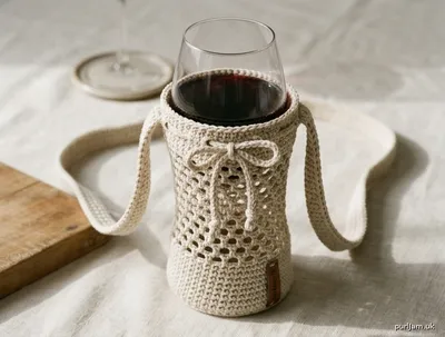Stitch chart guide image for Wine Glass Carrier — "Sip & Stroll"