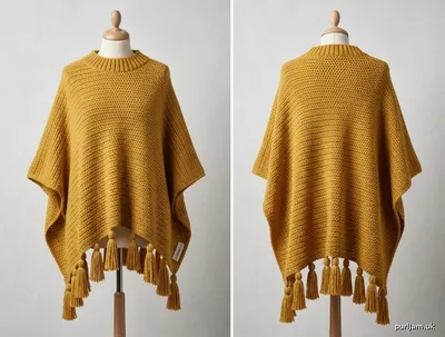 Stitch chart guide image for Asymmetrical Drape Poncho with Tassels