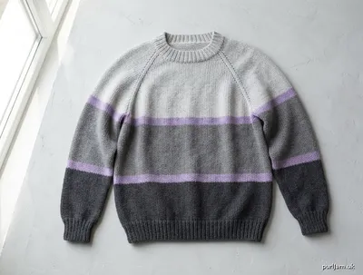 Stitch chart guide image for Grayscale & Lavender Oversized Raglan Pullover