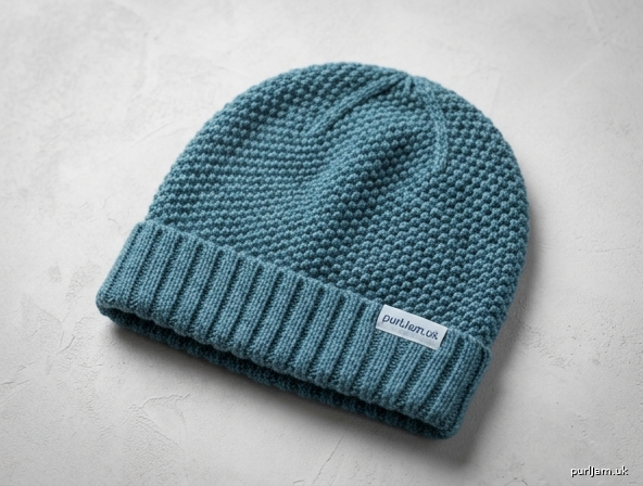 Ribbed Brim Seed Stitch Beanie