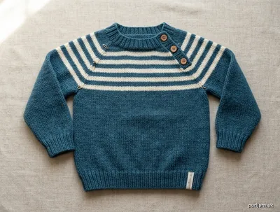 Stitch chart guide image for Compound Raglan Chest-Stripe Pullover
