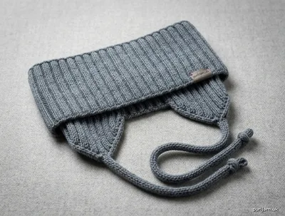 Stitch chart guide image for Ribbed Headband with Earflaps and I-Cord Ties