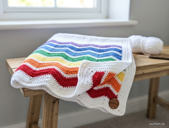 Rainbow Ripple Small Throw