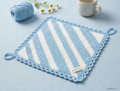 Stitch chart guide image for Diagonal Striped Cotton Dishcloth