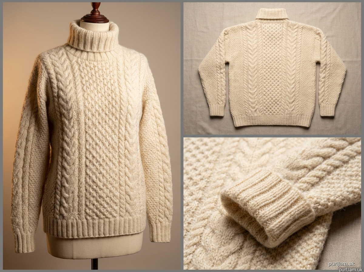 High Neck Aran Pullover