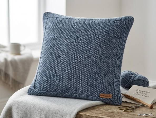 Symmetrical Seed Stitch Cushion Cover