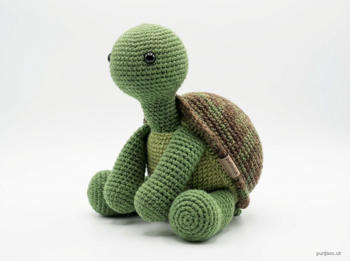 Sitting Turtle Amigurumi With Removable Shell