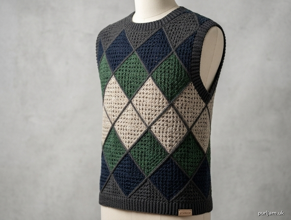Mens Diamond Granny Square Tank Top