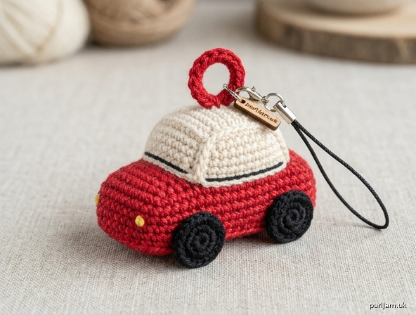 Mini Crochet Car Phone Strap Charm