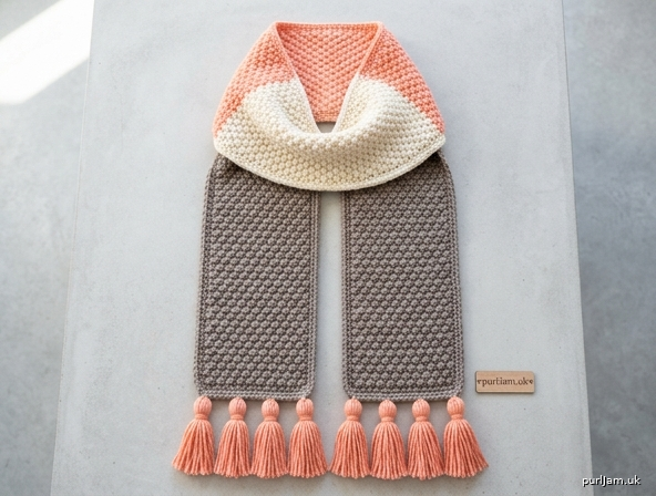 Modern Color Block Textured Scarf