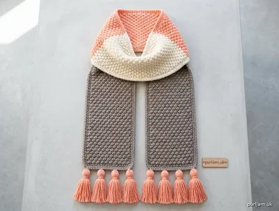 Stitch chart guide image for Modern Color-Block Textured Scarf